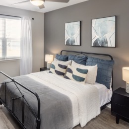 a bed with a blanket on it