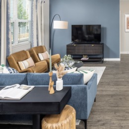 living area with easy access to other rooms